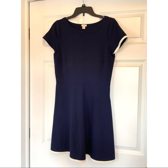 J CREW TIPPED GAMINE DRESS NAVY BLUE - Picture 3 of 9